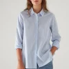 PATRICK ASSARAF Cotton Stretch Striped Shirt | Women Shirts