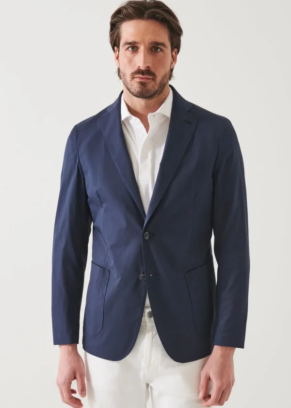 PATRICK ASSARAF Cotton Stretch Two-Button Blazer | Men Blazers