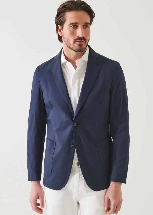 PATRICK ASSARAF Cotton Stretch Two-Button Blazer | Men Blazers