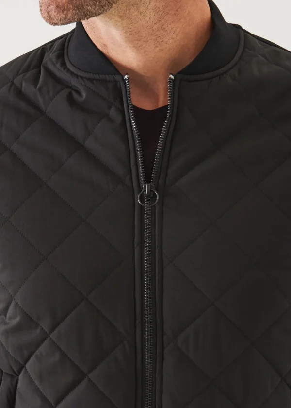 PATRICK ASSARAF Diamond Quilted Zip-Up Bomber Jacket | Men Outerwear