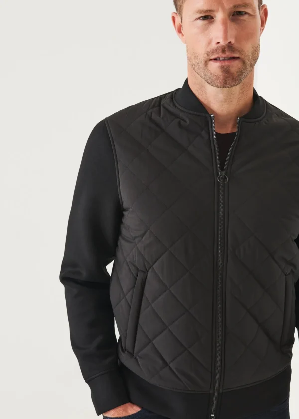 PATRICK ASSARAF Diamond Quilted Zip-Up Bomber Jacket | Men Outerwear