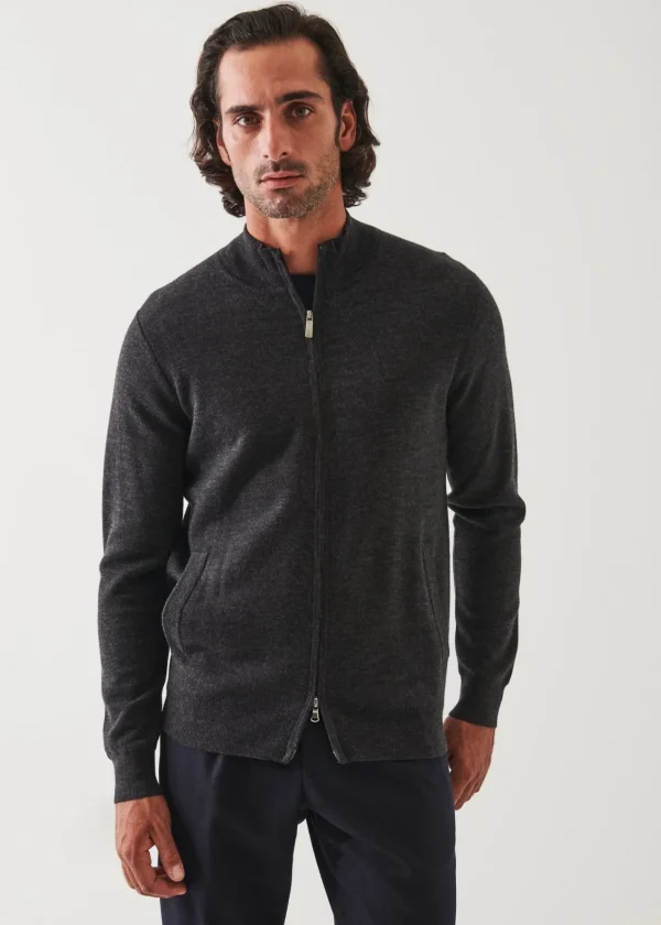 PATRICK ASSARAF Double Face Zip-Up Cardigan | Men Knitwear