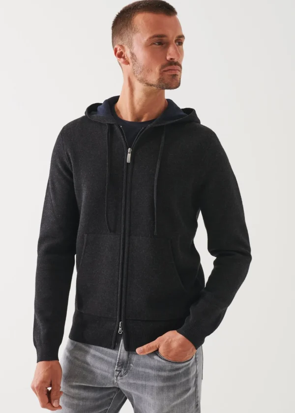 PATRICK ASSARAF Double Face Zip-Up Hoodie | Men Knitwear