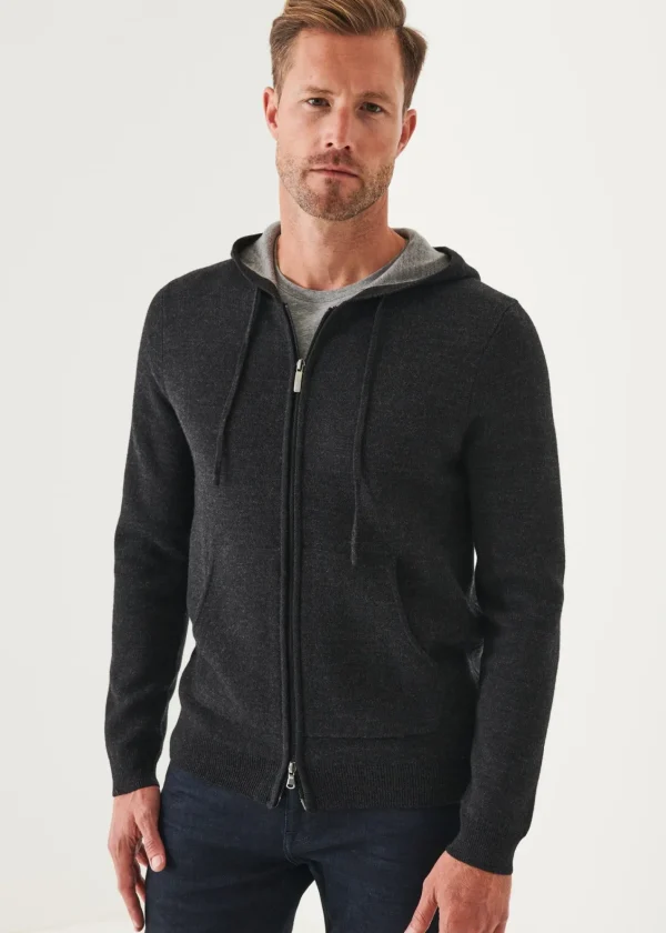 PATRICK ASSARAF Double Face Zip-Up Hoodie | Men Knitwear