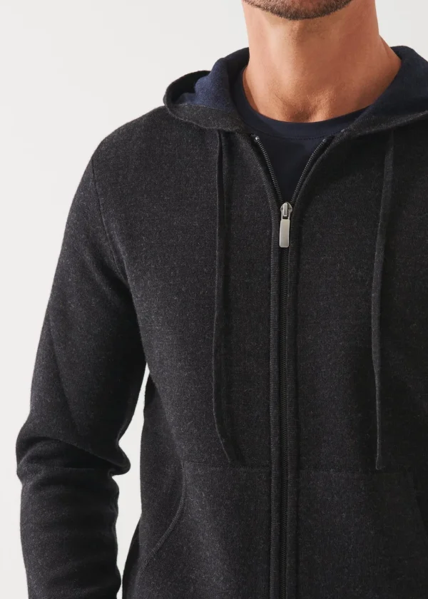 PATRICK ASSARAF Double Face Zip-Up Hoodie | Men Knitwear