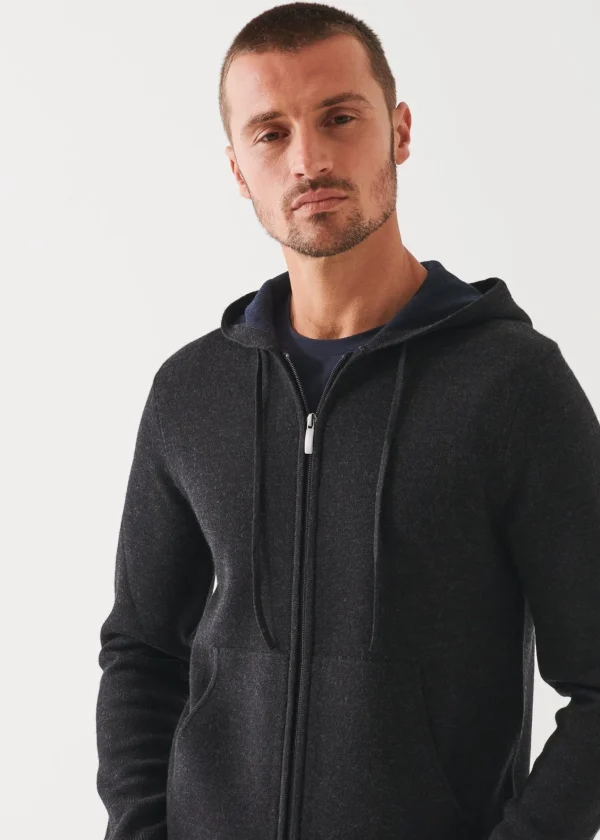 PATRICK ASSARAF Double Face Zip-Up Hoodie | Men Knitwear