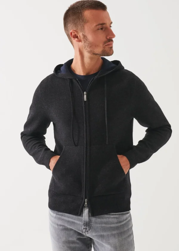 PATRICK ASSARAF Double Face Zip-Up Hoodie | Men Knitwear