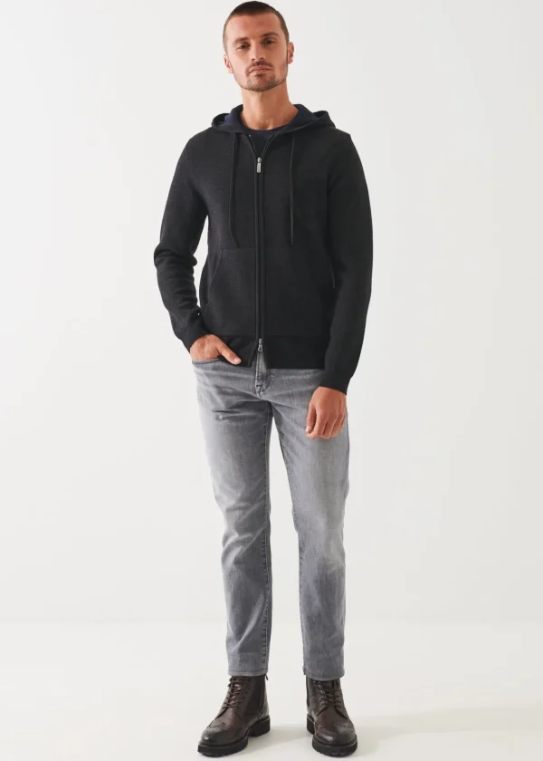 PATRICK ASSARAF Double Face Zip-Up Hoodie | Men Knitwear