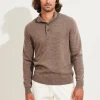 PATRICK ASSARAF Double-Face Button Mock Neck | Men Knitwear