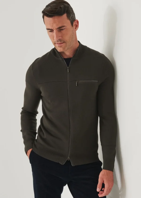 PATRICK ASSARAF Double-Face Full Zip | Men Knitwear