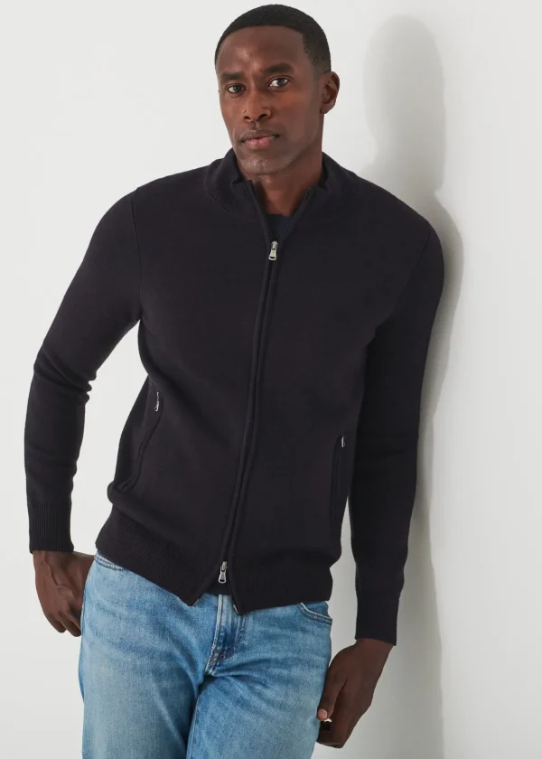 PATRICK ASSARAF Double-Face Full Zip | Men Knitwear