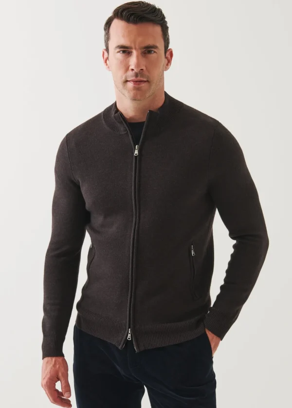 PATRICK ASSARAF Double-Face Full Zip | Men Knitwear