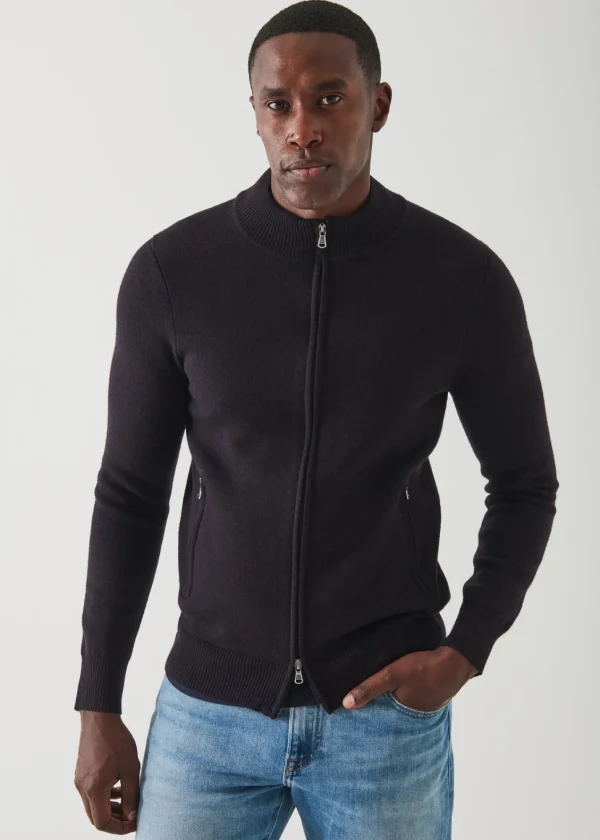 PATRICK ASSARAF Double-Face Full Zip | Men Knitwear