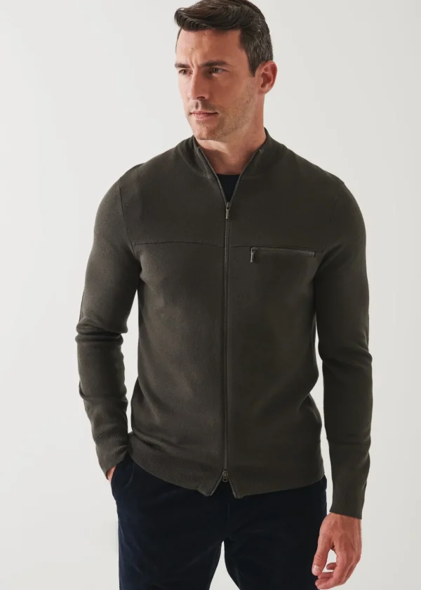 PATRICK ASSARAF Double-Face Full Zip | Men Knitwear