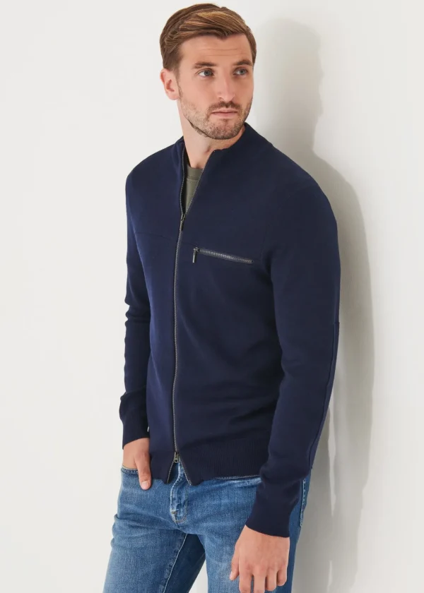 PATRICK ASSARAF Double-Face Full Zip | Men Knitwear