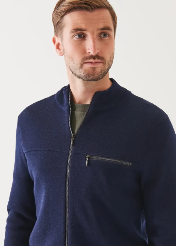 PATRICK ASSARAF Double-Face Full Zip | Men Knitwear