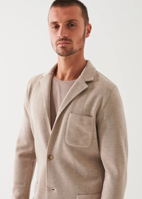 PATRICK ASSARAF Double-Face Half-Milano Stitch Sweater Jacket | Men Blazers