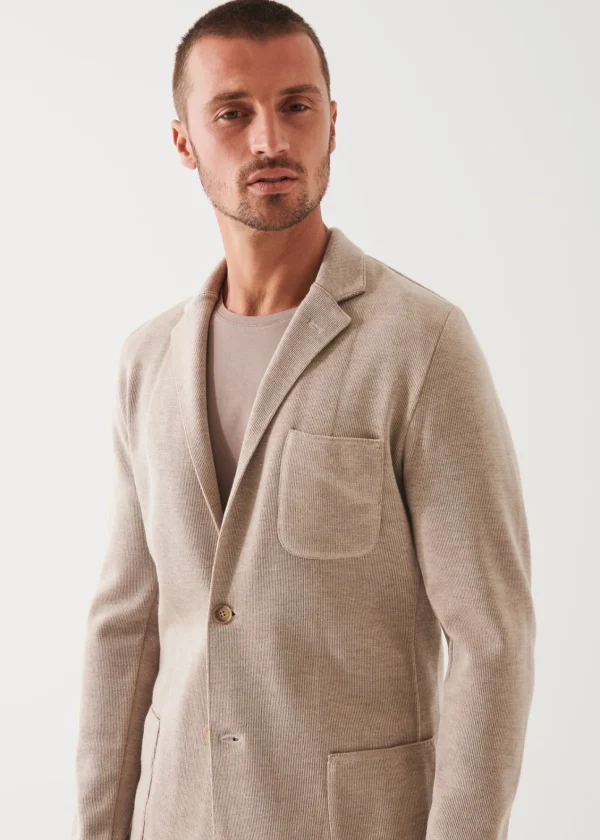 PATRICK ASSARAF Double-Face Half-Milano Stitch Sweater Jacket | Men Blazers