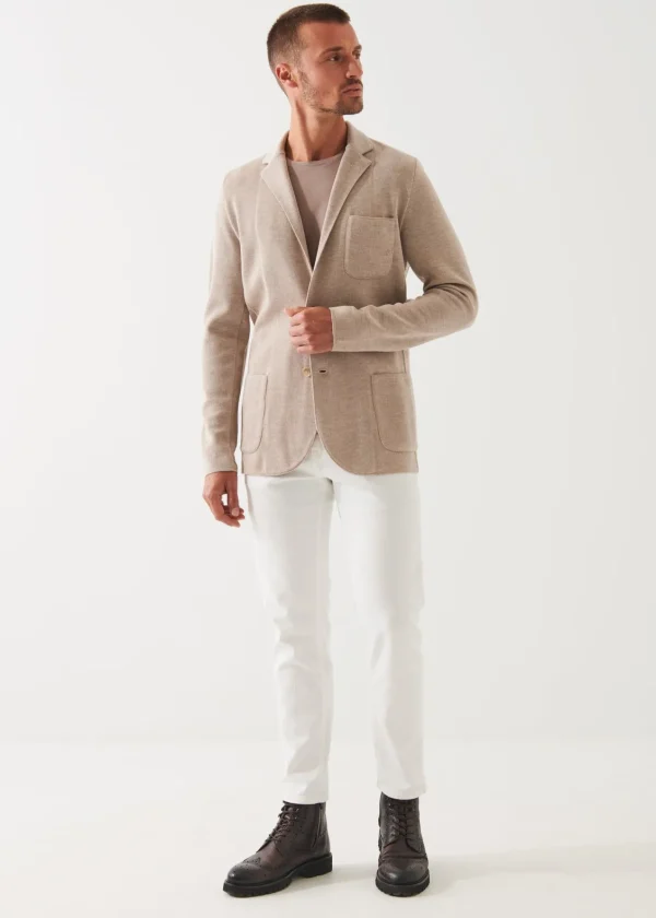 PATRICK ASSARAF Double-Face Half-Milano Stitch Sweater Jacket | Men Blazers