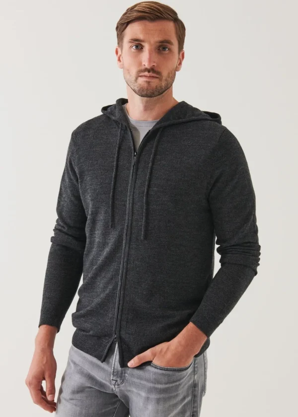 PATRICK ASSARAF Extra-Fine Merino Full Zip Hoodie | Men Knitwear