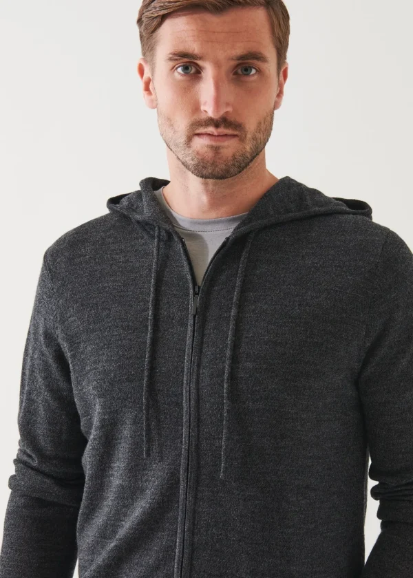 PATRICK ASSARAF Extra-Fine Merino Full Zip Hoodie | Men Knitwear