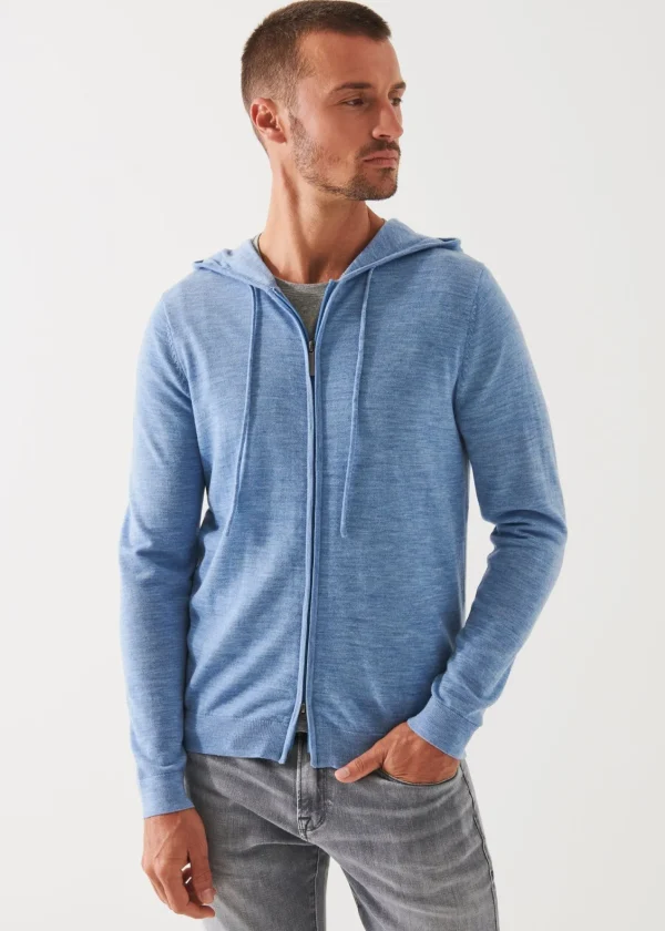 PATRICK ASSARAF Extra-Fine Merino Full Zip Hoodie | Men Knitwear