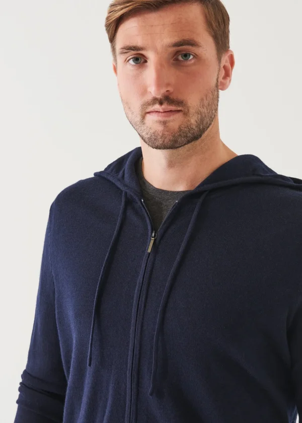 PATRICK ASSARAF Extra-Fine Merino Full Zip Hoodie | Men Knitwear