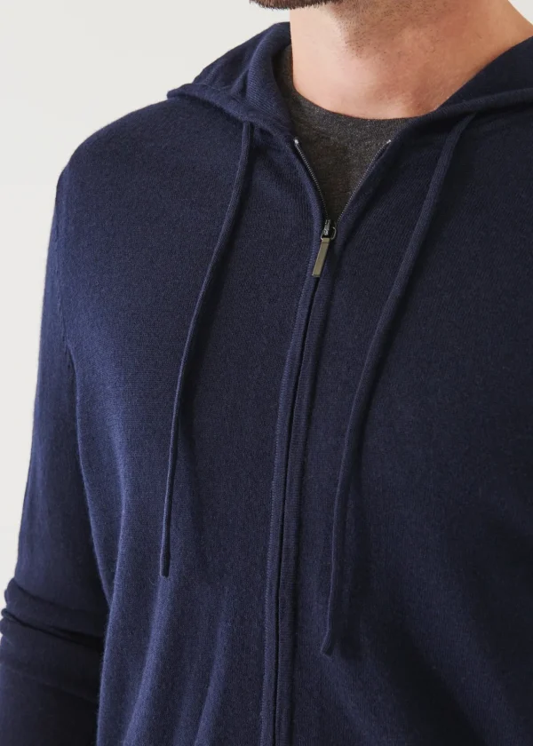 PATRICK ASSARAF Extra-Fine Merino Full Zip Hoodie | Men Knitwear