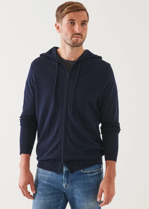 PATRICK ASSARAF Extra-Fine Merino Full Zip Hoodie | Men Knitwear