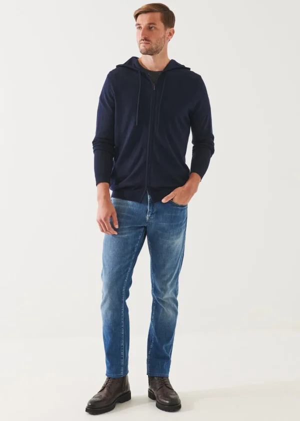 PATRICK ASSARAF Extra-Fine Merino Full Zip Hoodie | Men Knitwear