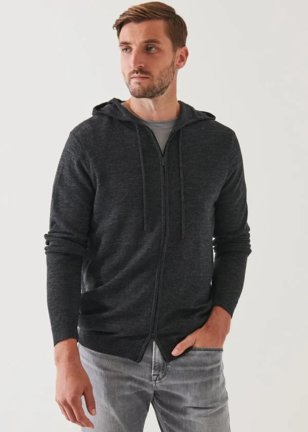 PATRICK ASSARAF Extra-Fine Merino Full Zip Hoodie | Men Knitwear