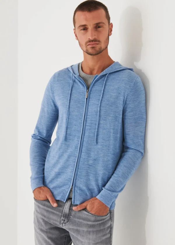 PATRICK ASSARAF Extra-Fine Merino Full Zip Hoodie | Men Knitwear