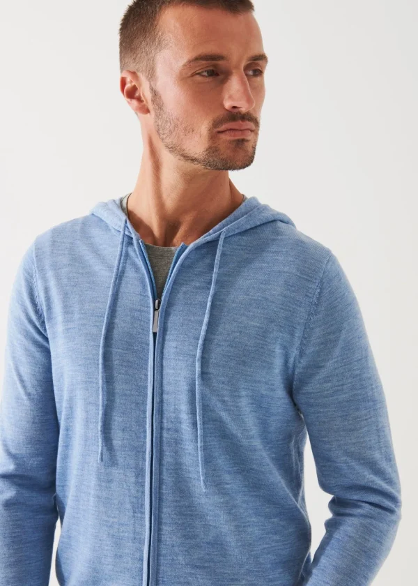 PATRICK ASSARAF Extra-Fine Merino Full Zip Hoodie | Men Knitwear