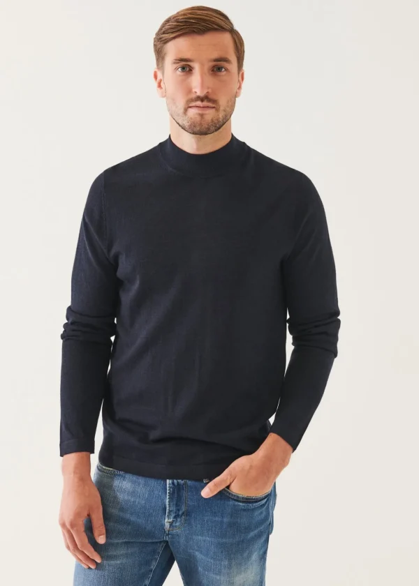 PATRICK ASSARAF Extra-Fine Merino Mock Neck | Men Knitwear