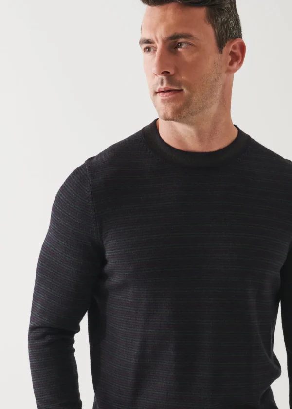 PATRICK ASSARAF Extra-Fine Merino Multi Stripe Crewneck | Men Knitwear