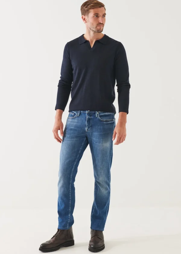 PATRICK ASSARAF Extra-Fine Merino Open Polo | Men Knitwear