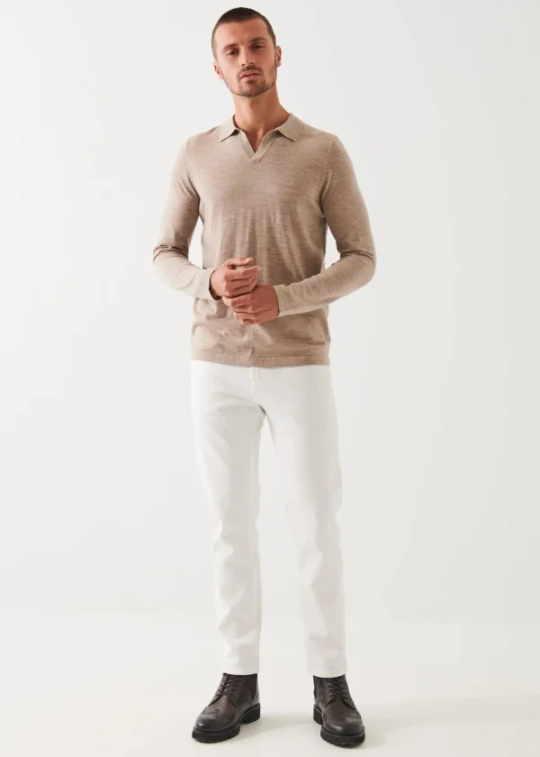 PATRICK ASSARAF Extra-Fine Merino Open Polo | Men Polos