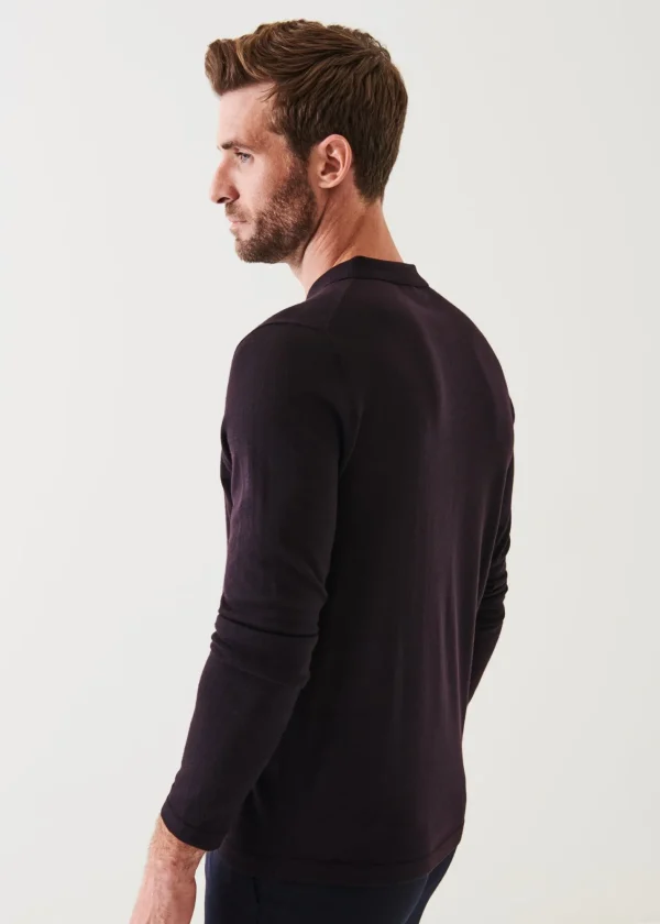 PATRICK ASSARAF Extra-Fine Merino Quarter Zip Polo | Men Knitwear