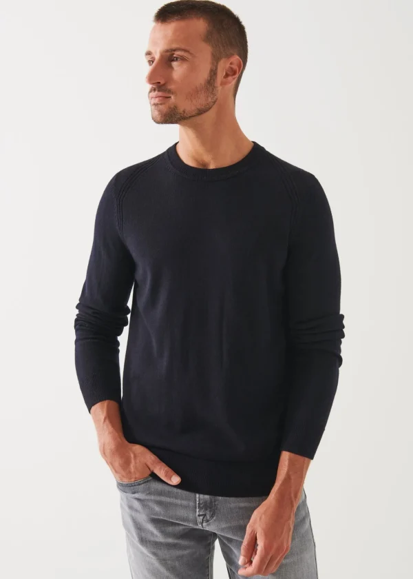 PATRICK ASSARAF Extra-Fine Merino Raglan Crewneck | Men Knitwear