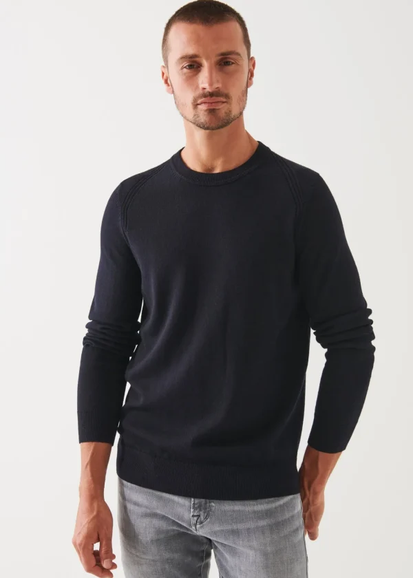 PATRICK ASSARAF Extra-Fine Merino Raglan Crewneck | Men Knitwear