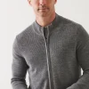 PATRICK ASSARAF Extra-Fine Merino Ribbed Full Zip Cardigan | Men Knitwear