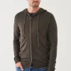 PATRICK ASSARAF Extra-Fine Merino Vintage Wash Full Zip Hoodie | Men Knitwear