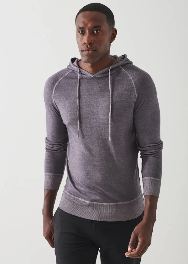 PATRICK ASSARAF Extra-Fine Merino Vintage Wash Hoodie | Men Knitwear