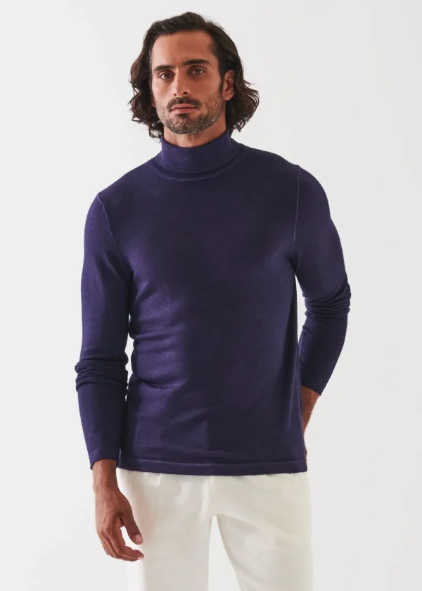 PATRICK ASSARAF Extra-Fine Merino Vintage Wash Turtleneck | Men Knitwear