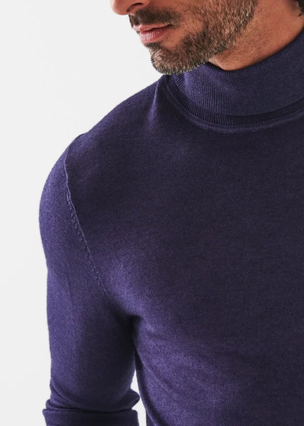 PATRICK ASSARAF Extra-Fine Merino Vintage Wash Turtleneck | Men Knitwear