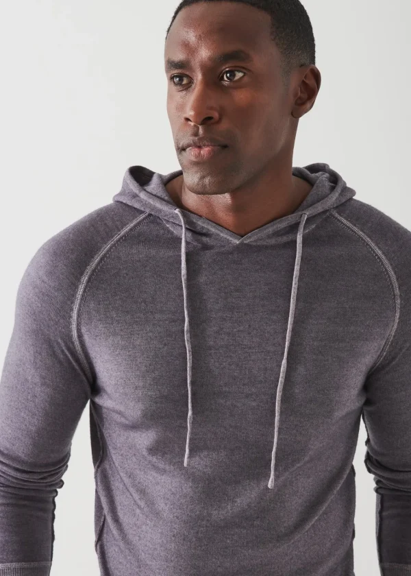 PATRICK ASSARAF Extra-Fine Merino Vintage Wash Hoodie | Men Knitwear