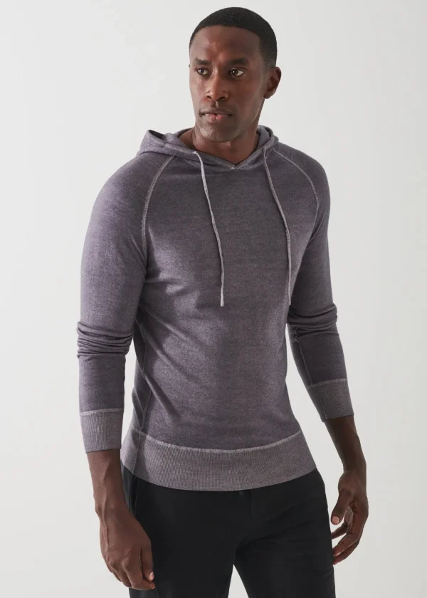 PATRICK ASSARAF Extra-Fine Merino Vintage Wash Hoodie | Men Knitwear