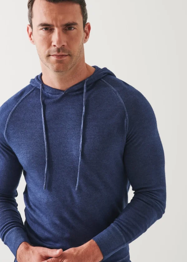 PATRICK ASSARAF Extra-Fine Merino Vintage Wash Hoodie | Men Knitwear