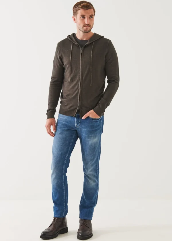 PATRICK ASSARAF Extra-Fine Merino Vintage Wash Full Zip Hoodie | Men Knitwear