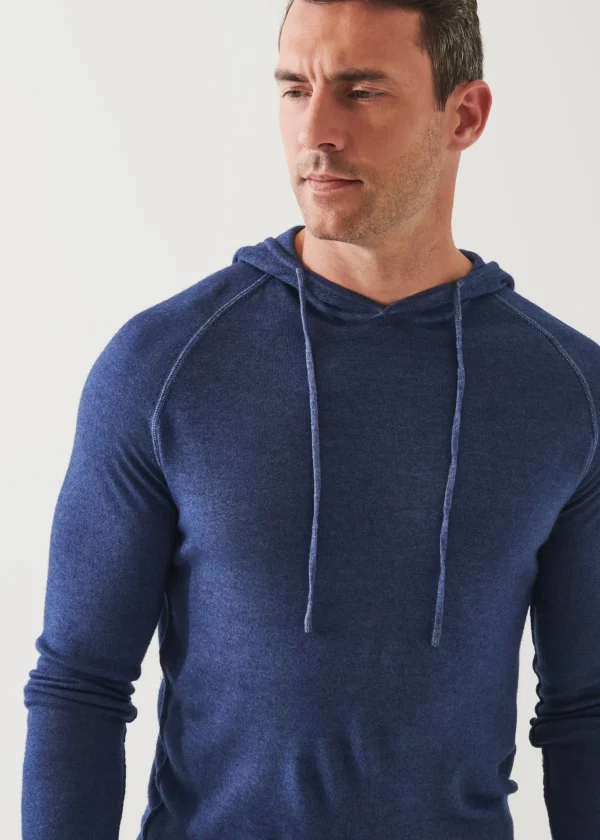 PATRICK ASSARAF Extra-Fine Merino Vintage Wash Hoodie | Men Knitwear